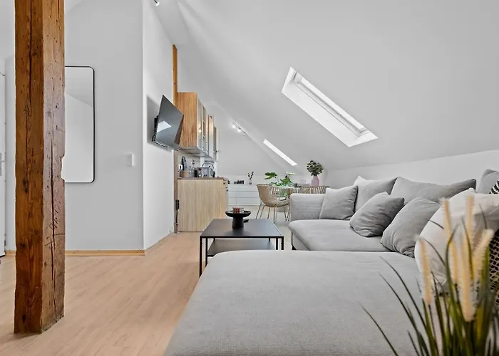 Stilvolle Wohnung: Private Dachterrasse - Zentral 公寓 奥格斯堡